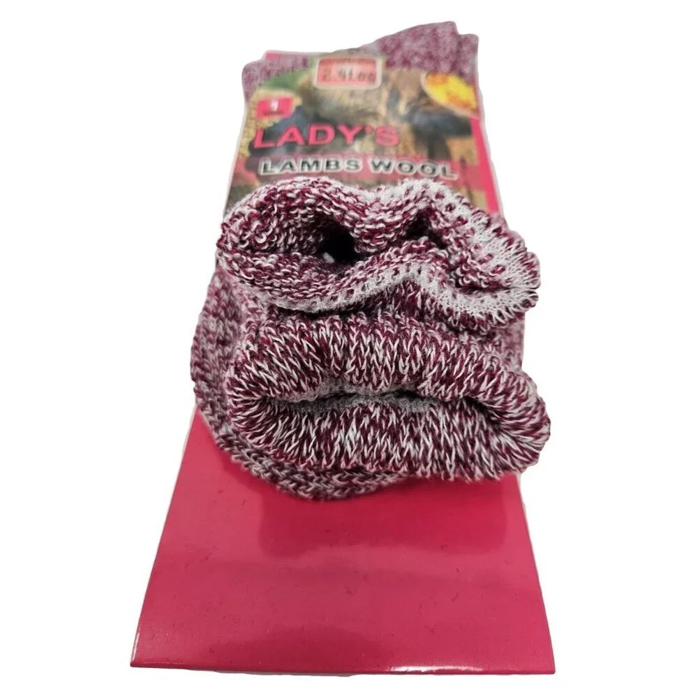 Women Lamb Wool Marled Socks Size 9-11 Thermal Warm Soft Cozy Cold Weather 6Pack